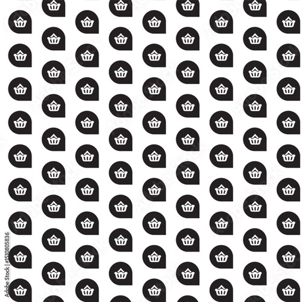 Fototapeta Seamless black and white pattern - minimalist design for fabric, wallpaper and digital backgrounds