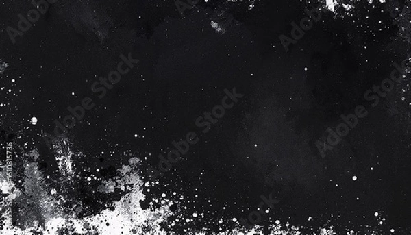 Obraz High contrast black and white noise texture featuring dynamic patterns and splashes of contrasting tones