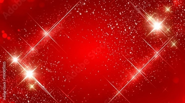 Obraz Red festive background with sparkling lights