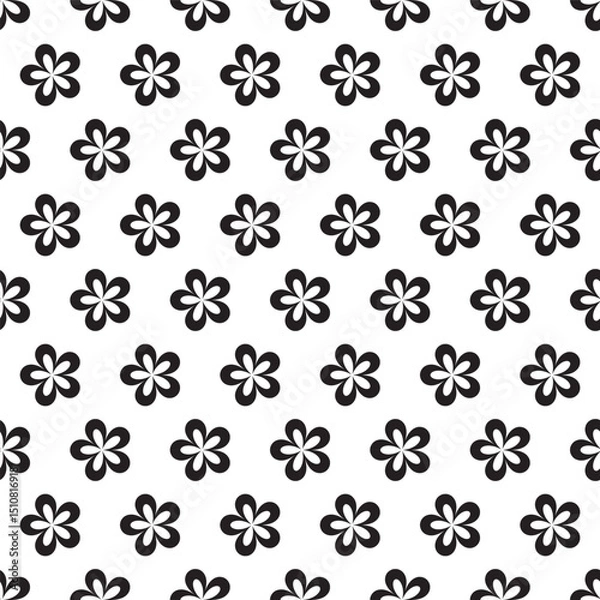 Fototapeta Seamless black and white pattern - minimalist design for fabric, wallpaper and digital backgrounds