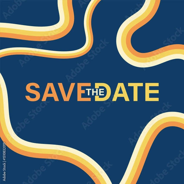 Obraz Save the date banner. Can be used for business, marketing and advertising. logo graphic design of event summit made for Technology and upcoming events.