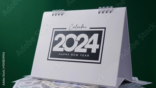 Obraz Calendar 2024 Work schedule and time, free space for notes, studio photos