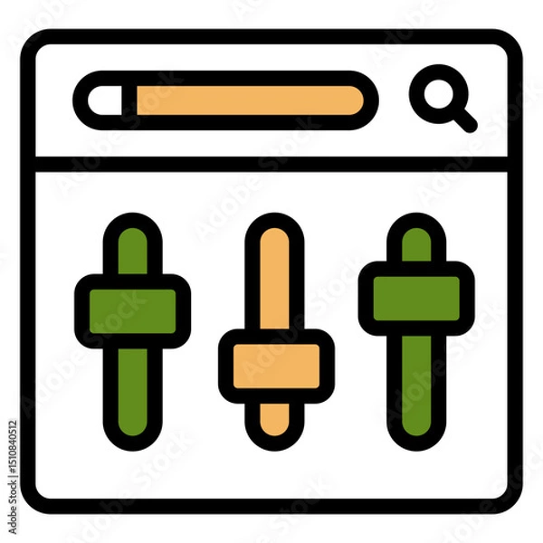 Fototapeta Website icon set. Containing web design, internet, content, SEO, hosting, server, homepage and e-commerce icon. Solid icon collection. Vector Website Interface thin line icons. See Less
