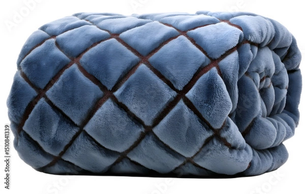 Fototapeta A plaid blanket isolated on a transparent background, perfect for clipart and design projects, showing detailed fabric texture and pattern
