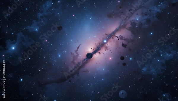 Obraz Majestic Nebula Cosmic Dust Clouds and Starscape Deep Space Exploration