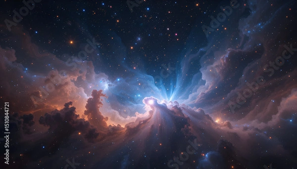 Obraz Celestial Nebula Cosmic Cloudscape Stunning Starry Night Sky Universe Background