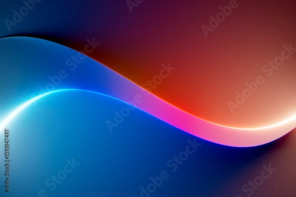 Fototapeta Abstract colorful background in blue and orange neon colors with iridescent gradients and glowing rings. Perfect for website design, advertising, app interfaces, ads, social media and presentations