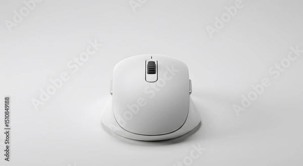 Fototapeta White computer mouse, top view