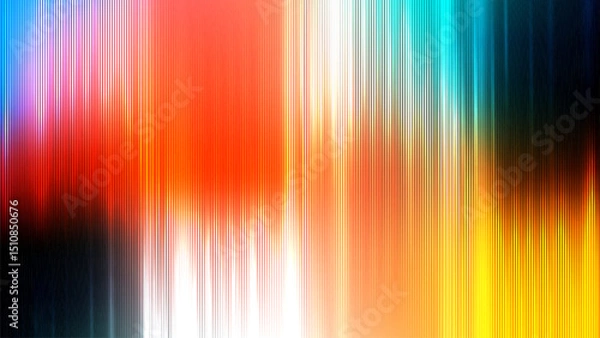 Obraz Neon abstract lines design on gradient background. Futuristic background for landing page. Holographic gradient stripes. Shiny lines texture. Psychedelic neon color shading. Vector illustration.