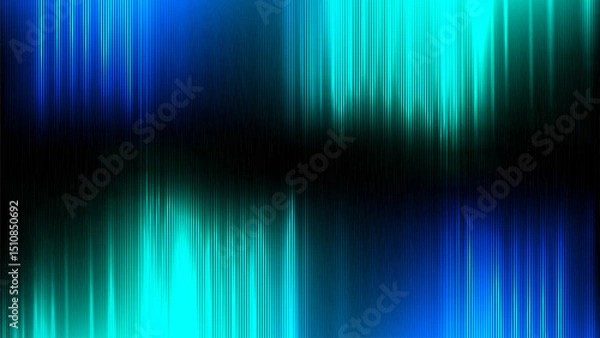 Obraz Neon abstract lines design on gradient background. Futuristic background for landing page. Holographic gradient stripes. Shiny lines texture. Psychedelic neon color shading. Vector illustration.