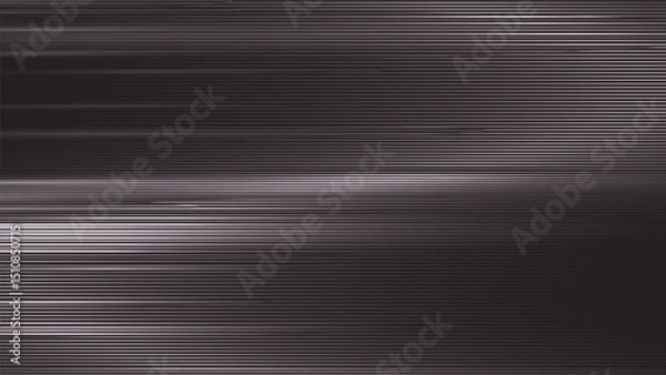 Obraz Grayscale abstract lines design on gradient background. Futuristic background for landing page. Holographic gradient stripes. Shiny lines texture. Vector illustration.