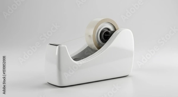 Obraz White tape dispenser on plain background