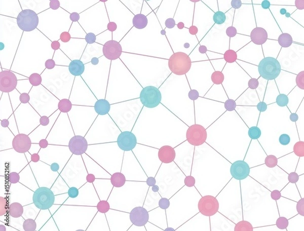 Fototapeta Abstract Network Connection Pattern for Technology, Blockchain, and Science-Related Graphics