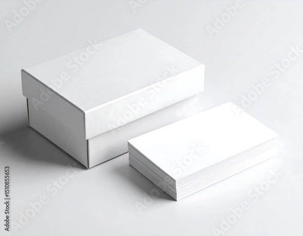 Obraz Two white boxes, one large, one small