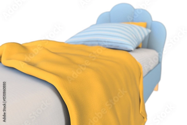 Obraz Twin Bed Frame with Scalloped Headboard 3D Mode