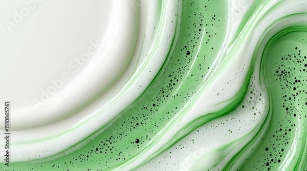 Obraz Abstract green and white swirl pattern with texture for creative design