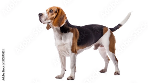 Obraz Isolated shot of a cute beagle puppy on a white background
