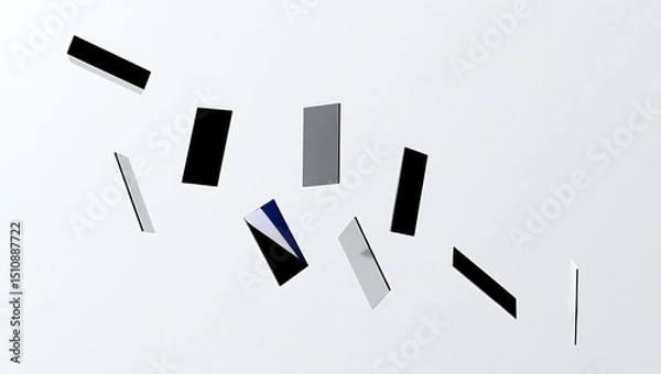 Fototapeta Abstract Floating Shapes Minimalist Geometric Design Composition