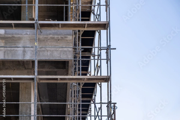 Obraz Building construction, scaffolding system, under construction project