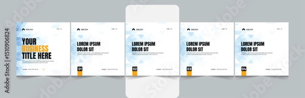 Fototapeta Modern Editable Business Carousel Template for Social Media – LinkedIn & Instagram Post Design.