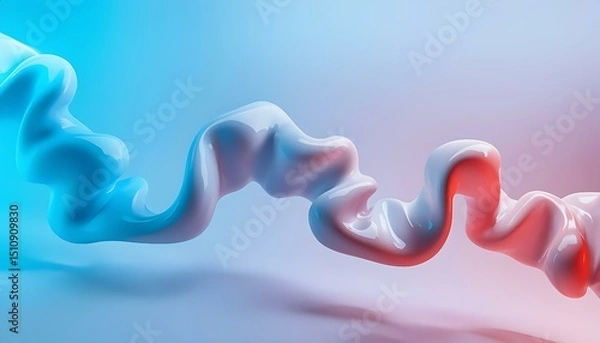 Fototapeta  Abstract tube, matte texture illustration with gentle shine, rich saturated pastel colors