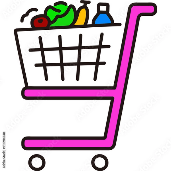 Fototapeta Shopping basket icons set. Shopping cart icons. Flat style. Vector icons
