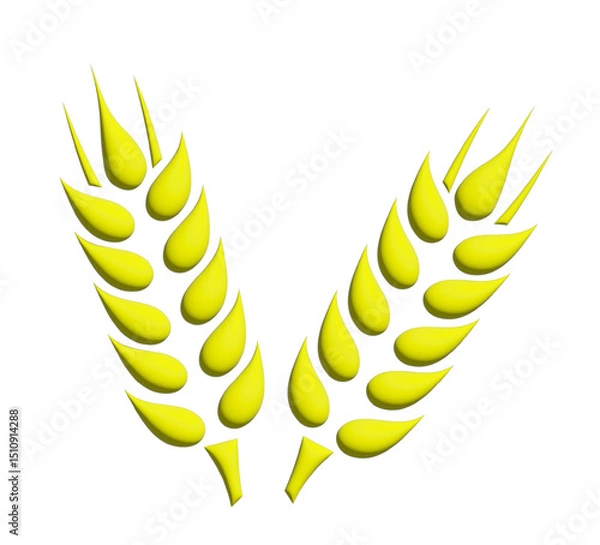 Fototapeta Ears of wheat symbols. Wheat silhouettes. Wheat vector icons 3d