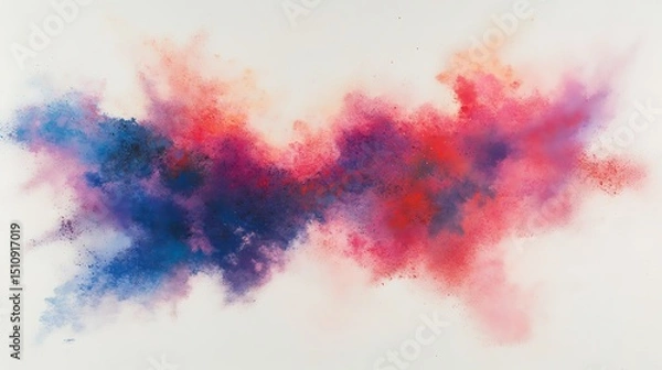 Fototapeta Abstract Colorful Powder Explosion on White Backdrop for Creative Design Projects, Art, and Backgrounds.