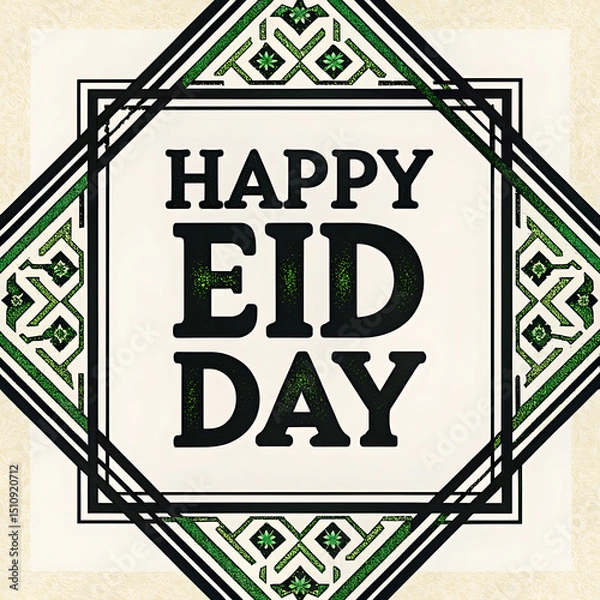 Fototapeta EID Mubarak text sticker design isolated