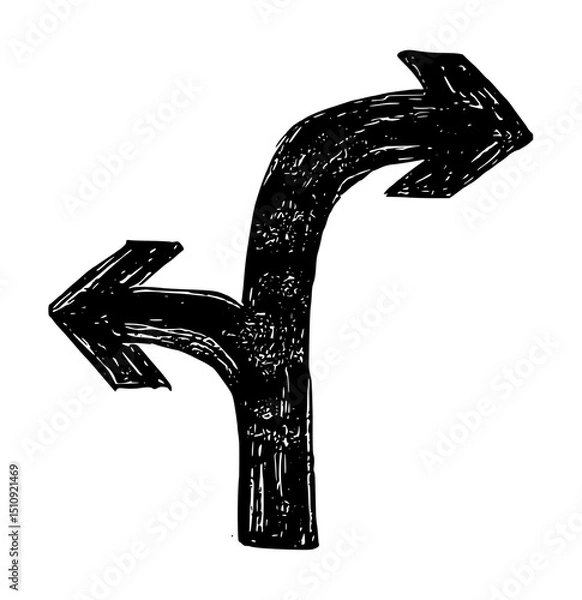 Obraz Arrow Symbol Street Ink Brush Stroke Drawing Vector