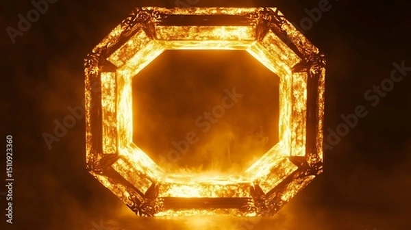 Obraz Octagon gem glowing frame