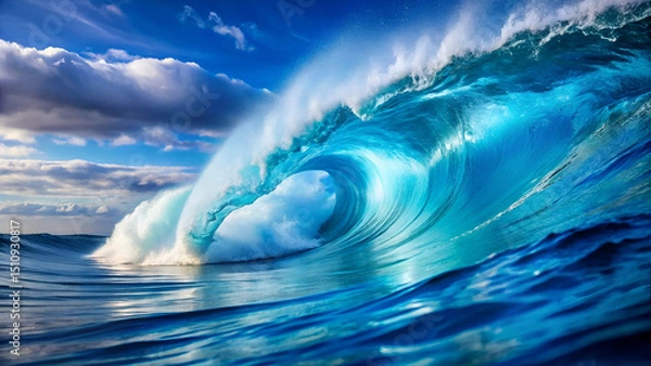 Obraz Blue wave surface on calm sea