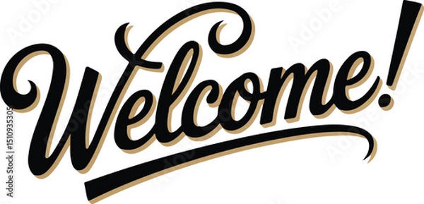 Obraz Elegant Calligraphic Welcome Message for Social Media