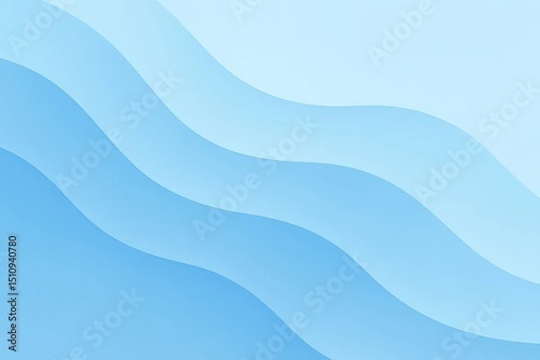Fototapeta Cool Blue Gradient Abstract with Wavy Minimal Flow