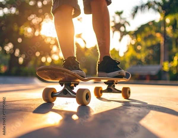 Obraz Skateboarder at sunset