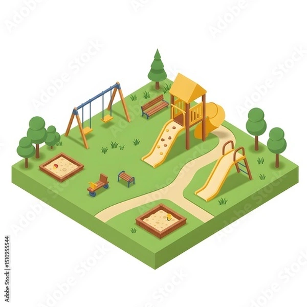 Obraz Isometric children's playground