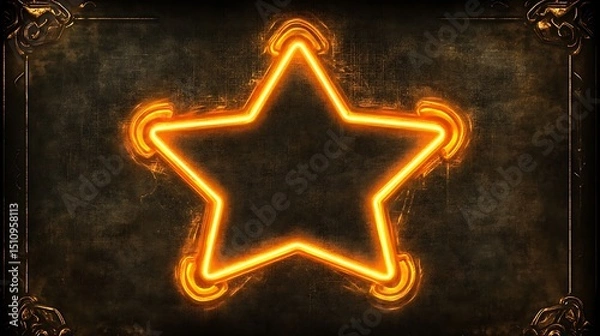 Obraz Glowing star graphic on dark background