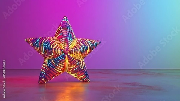 Obraz Vibrant star shape, neon colors