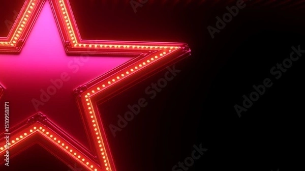 Obraz Large glowing pink star