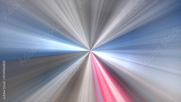 Fototapeta 4K abstract digital art featuring a radial blur effect with a central point of focus, radiating outwards. Dynamic picture with motion and speed effect.