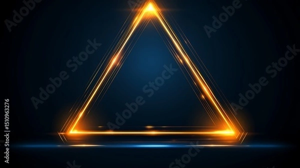 Obraz Abstract triangle graphic with glowing lines
