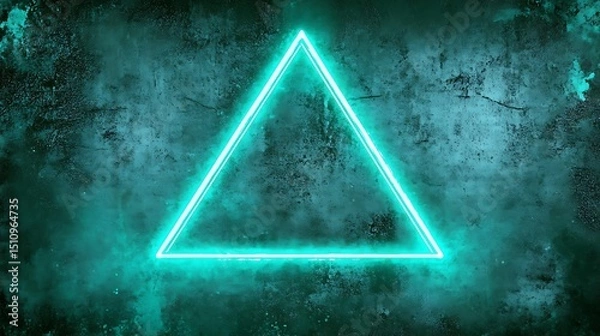 Obraz Neon triangle on textured wall