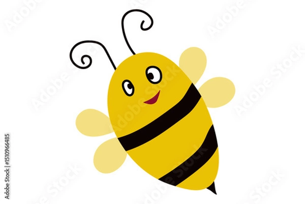 Fototapeta Bee in flat style. Insect vector element