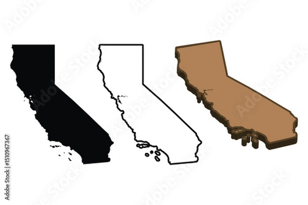 Fototapeta California map vector, California map design
