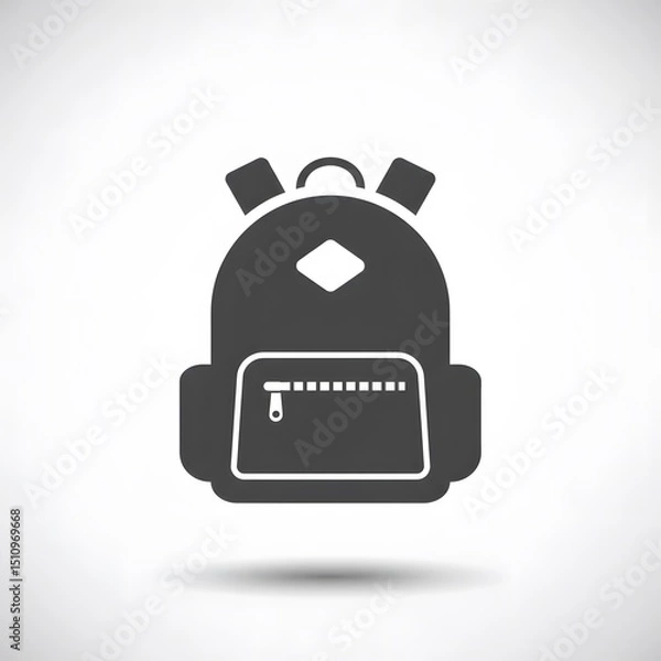 Obraz Simple black backpack icon