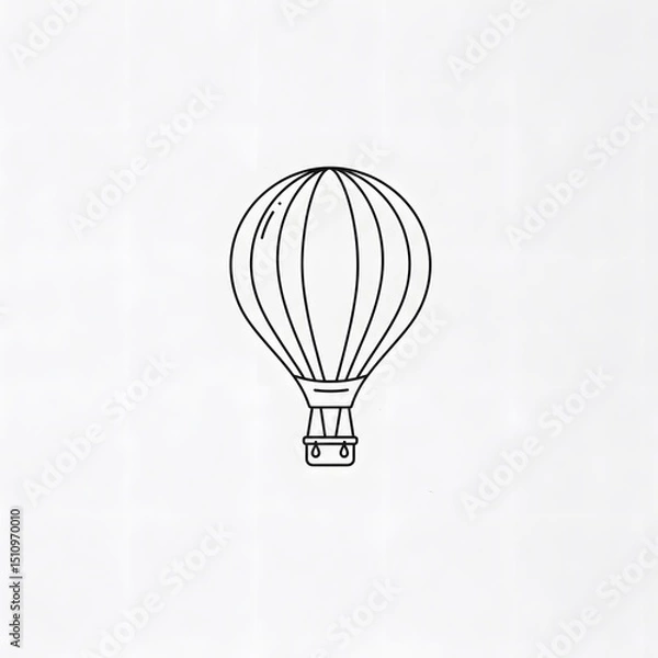 Obraz Simple black line drawing of a hot air balloon