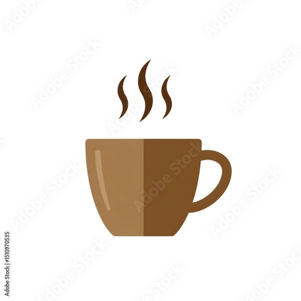 Obraz Simple brown coffee mug with steam