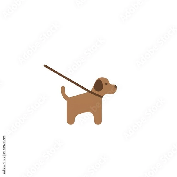 Obraz Simple cartoon dog on a leash