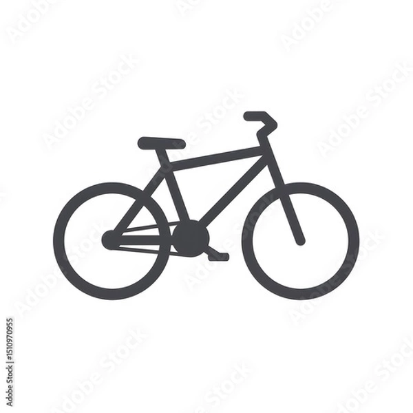 Obraz Simple, dark gray outline of a bicycle