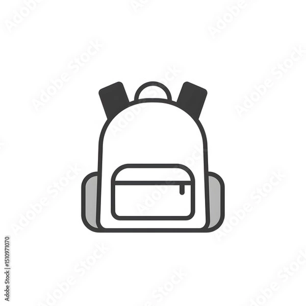 Obraz Simple, filled-line icon of a backpack